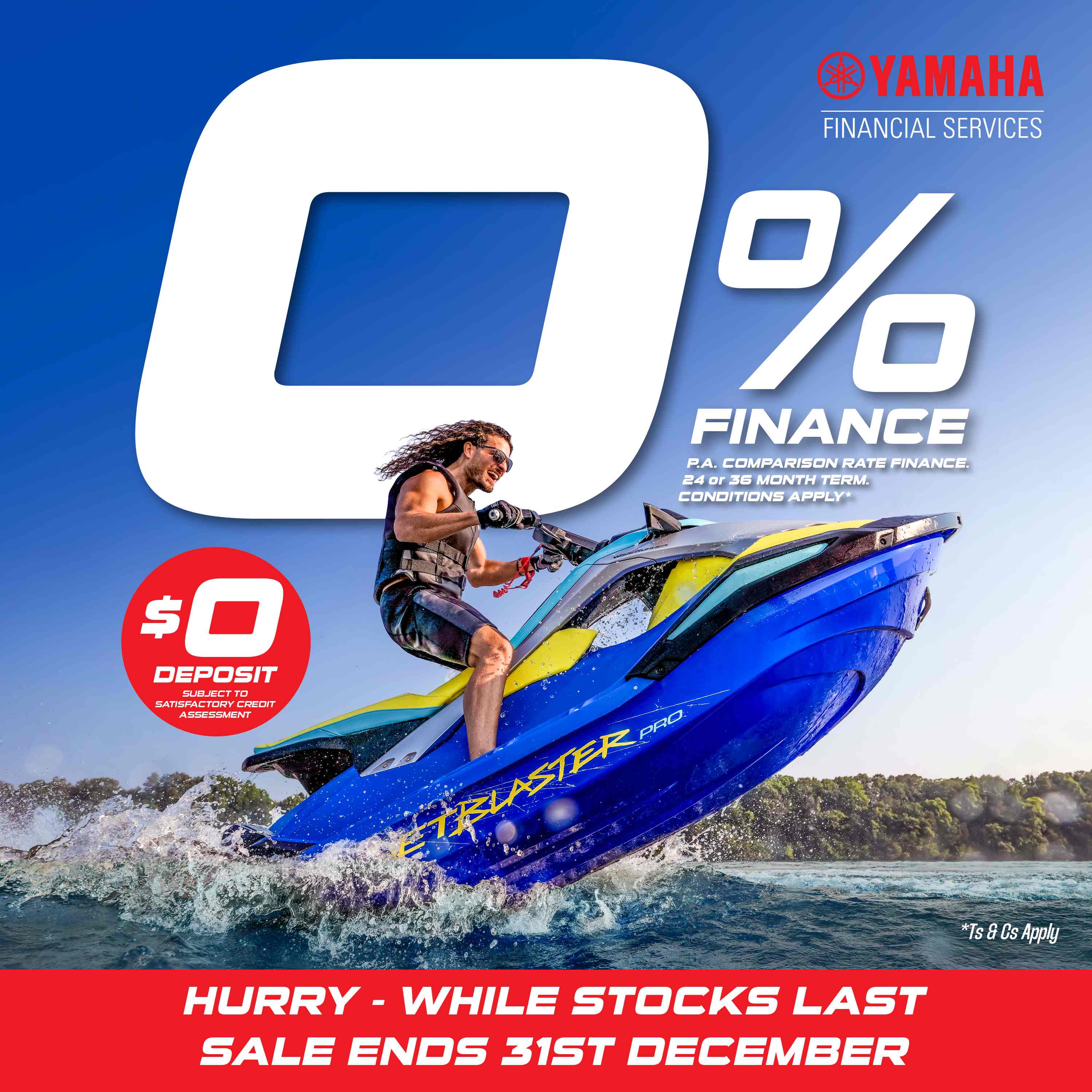 0% FINANCE ON YAMAHA WAVERUNNERS